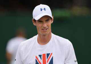 Andy Murray of Great Britain during practice at... Andy Murray of Great Britain during practice at...
