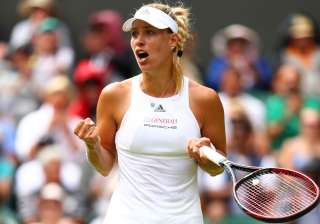 Angelique Kerber of Germany celebrates after... Angelique Kerber of Germany celebrates after...