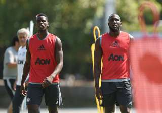 Paul Pogba and Romelu Lukaku in training session.... Paul Pogba and Romelu Lukaku in training session....