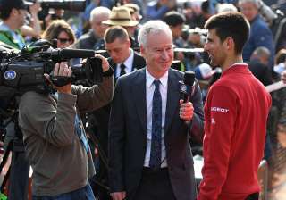 Novak Djokovic of Serbia is interviewed by John... Novak Djokovic of Serbia is interviewed by John...