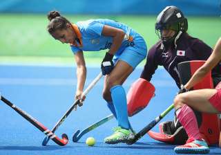 Preeti Dubey of India controls the ball - India... Preeti Dubey of India controls the ball - India...