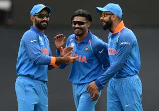 Ravindra Jadeja of India celebrates with Virat... Ravindra Jadeja of India celebrates with Virat...