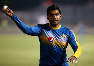 Umar Akmal of Pakistan in action during a net... Umar Akmal of Pakistan in action during a net...