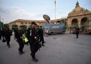 Security personnel outside UP assembly in Lucknow... Security personnel outside UP assembly in Lucknow...