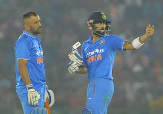 Virat Kohli and Mahendra Singh Dhoni of India... Virat Kohli and Mahendra Singh Dhoni of India...