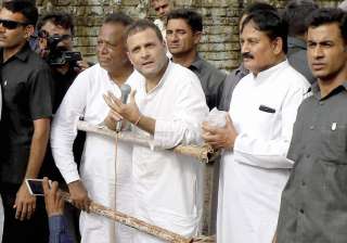 File pic - Rahul Gandhi interacts with the flood... File pic - Rahul Gandhi interacts with the flood...