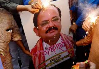 BJP workers celebrate Venkaiah Naidu's victory -... BJP workers celebrate Venkaiah Naidu's victory -...