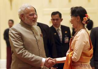 PM Narendra Modi with Myanmar's State Counsellor... PM Narendra Modi with Myanmar's State Counsellor...
