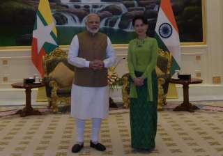 PM Modi meets Myanmar Councillor Aung San Suu Kyi... PM Modi meets Myanmar Councillor Aung San Suu Kyi...