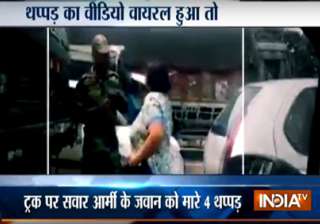 Gurgaon woman slaps Army jawan rep Gurgaon woman slaps Army jawan rep