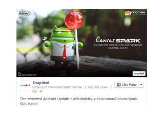 micromax canvas spark with lollipop os to be... micromax canvas spark with lollipop os to be...