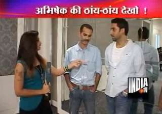 abhishek on his dum maro dum item song - India TV abhishek on his dum maro dum item song - India TV