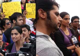 agitated sonam kapoor joins protest against... agitated sonam kapoor joins protest against...
