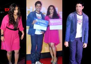 farhan akhtar and vidya balan unveil shaadi ke... farhan akhtar and vidya balan unveil shaadi ke...