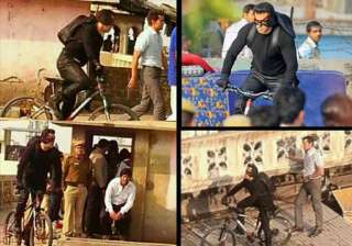 salman khan spotted performing stunts in delhi... salman khan spotted performing stunts in delhi...