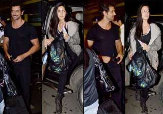 hrithik and katrina spotted at airport view pics... hrithik and katrina spotted at airport view pics...