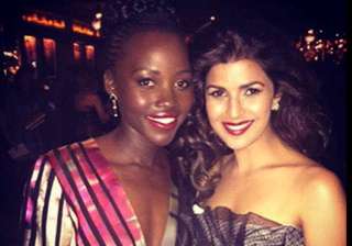 nimrat kaur poses with super inspiring lupita... nimrat kaur poses with super inspiring lupita...