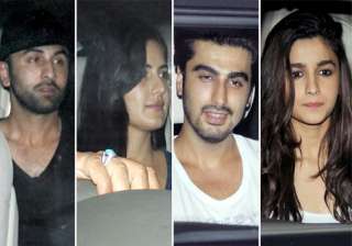 love birds ranbir katrina and alia arjun spotted... love birds ranbir katrina and alia arjun spotted...