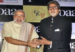 modi thanks big b for taking gujarat on world... modi thanks big b for taking gujarat on world...