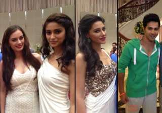 nargis ileana evelyn varun spotted on the sets of... nargis ileana evelyn varun spotted on the sets of...