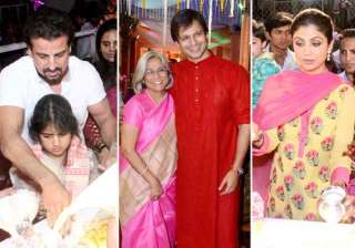 shilpa shetty vivek oberoi celebrate janmashtami... shilpa shetty vivek oberoi celebrate janmashtami...