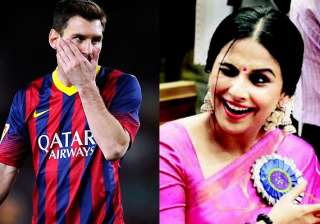 vidya balan confesses new found love for messi... vidya balan confesses new found love for messi...