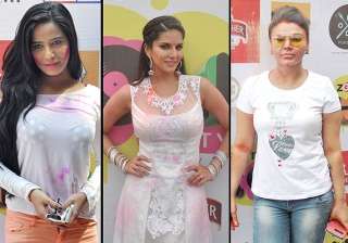 sunny leone poonam pandey rakhi sawant celebrated... sunny leone poonam pandey rakhi sawant celebrated...
