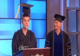 bieber s graduation ceremony with a twist - India... bieber s graduation ceremony with a twist - India...