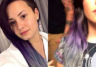 demi lovato dyes her hair purple silver - India TV demi lovato dyes her hair purple silver - India TV