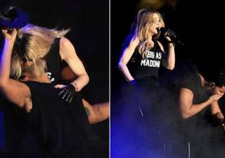 omg madonna kisses rapper drake onstage view pics... omg madonna kisses rapper drake onstage view pics...