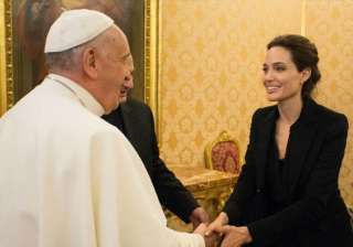 angelina jolie honoured to meet pope francis -... angelina jolie honoured to meet pope francis -...