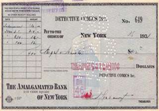 412 cheque that bought superman sold for 160 000... 412 cheque that bought superman sold for 160 000...