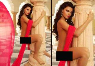 sherlyn chopra poses nude with a pillar view pics... sherlyn chopra poses nude with a pillar view pics...