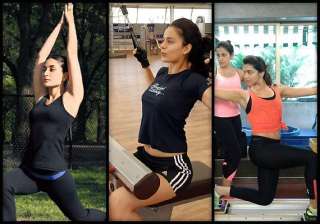 kangana deepika kareena s hot workout sessions... kangana deepika kareena s hot workout sessions...