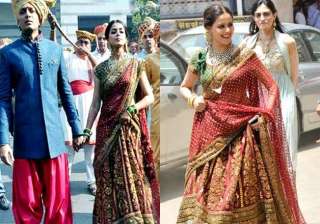 genelia d souza wears same lehenga at brother and... genelia d souza wears same lehenga at brother and...