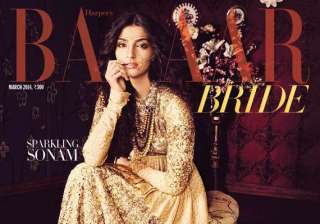 sonam kapoor sparkles on bridal magazine s cover... sonam kapoor sparkles on bridal magazine s cover...