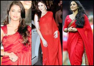 aishwarya vidya kareena s fetish for red saree... aishwarya vidya kareena s fetish for red saree...