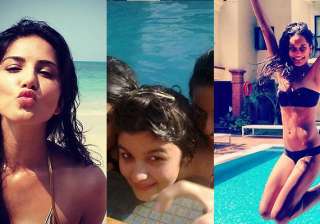 sunny leone alia bhatt lisa haydon beat the heat... sunny leone alia bhatt lisa haydon beat the heat...