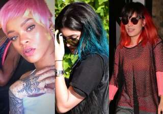 rihanna lilly kylie celebs flash weird hair... rihanna lilly kylie celebs flash weird hair...