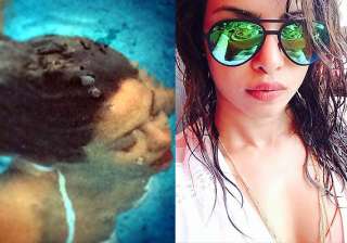 priyanka chopra takes a dip in pool to cool off... priyanka chopra takes a dip in pool to cool off...