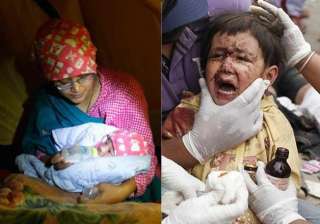 devastated nepal witnesses births and deaths in... devastated nepal witnesses births and deaths in...