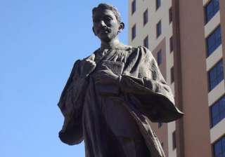 south africa mahatma gandhi statue defaced by a... south africa mahatma gandhi statue defaced by a...