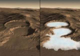 below mars dust are glaciers with frozen water -... below mars dust are glaciers with frozen water -...