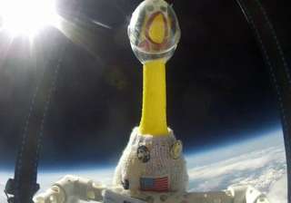 rubber chicken sent to space by us school... rubber chicken sent to space by us school...