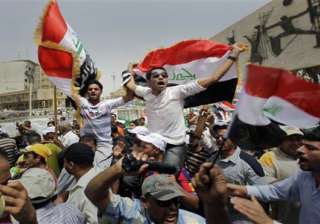 thousands rally in baghdad to protest american... thousands rally in baghdad to protest american...