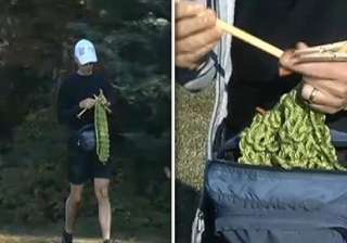 world record us man knits 12 foot scarf while... world record us man knits 12 foot scarf while...