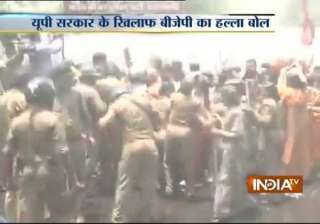 badaun gang rape protest water cannons used... badaun gang rape protest water cannons used...
