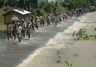 fifteen villages submerged ten thousand affected... fifteen villages submerged ten thousand affected...