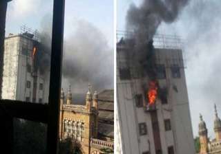 major fire at cst railway station building 35... major fire at cst railway station building 35...
