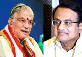bjp leaders slam chidambaram for saffron... bjp leaders slam chidambaram for saffron...